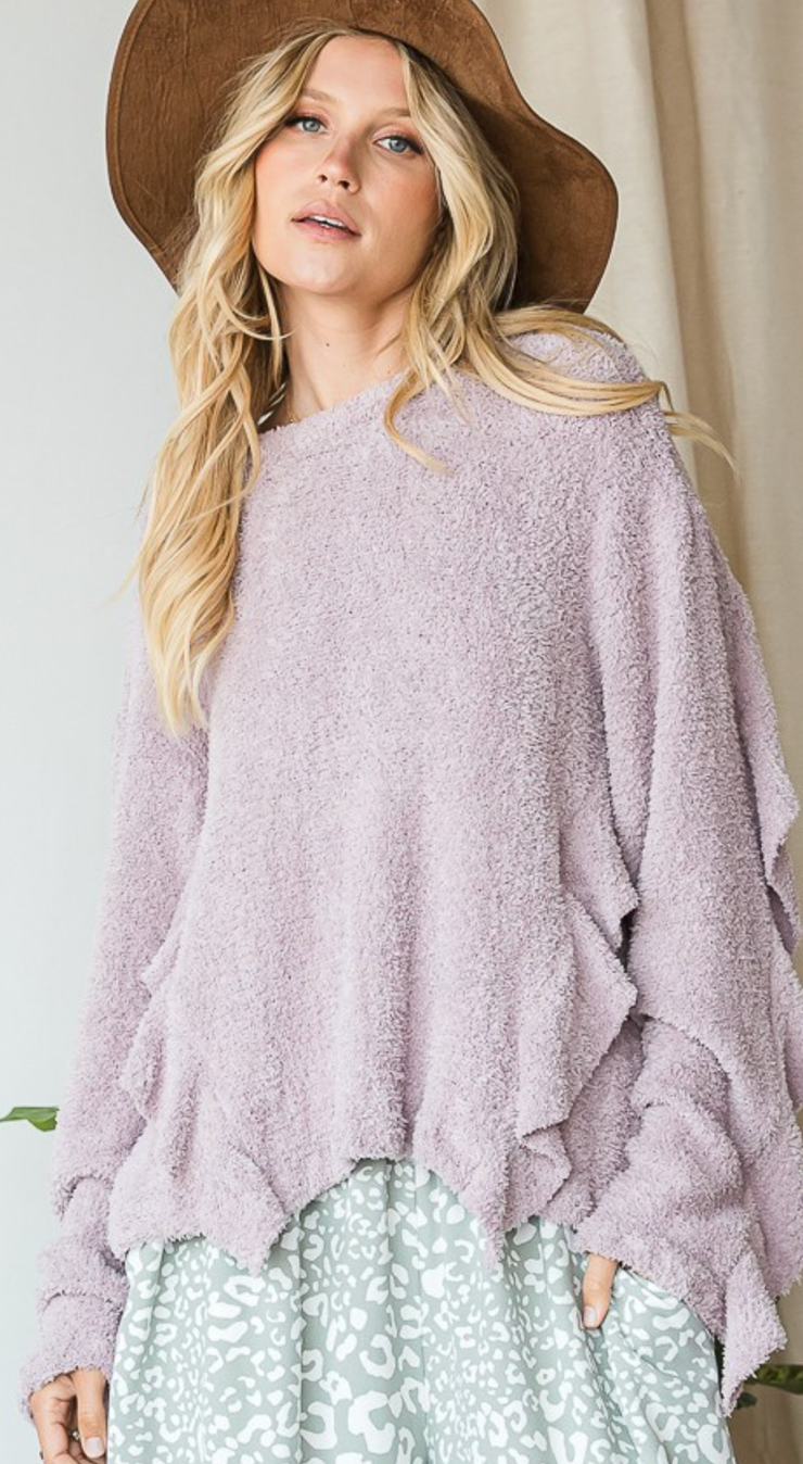 Plush Fluffy Comfy Ruffled Top