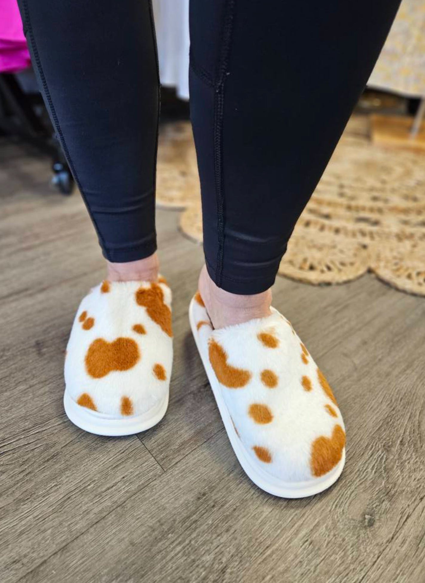 Cow Print Slippers