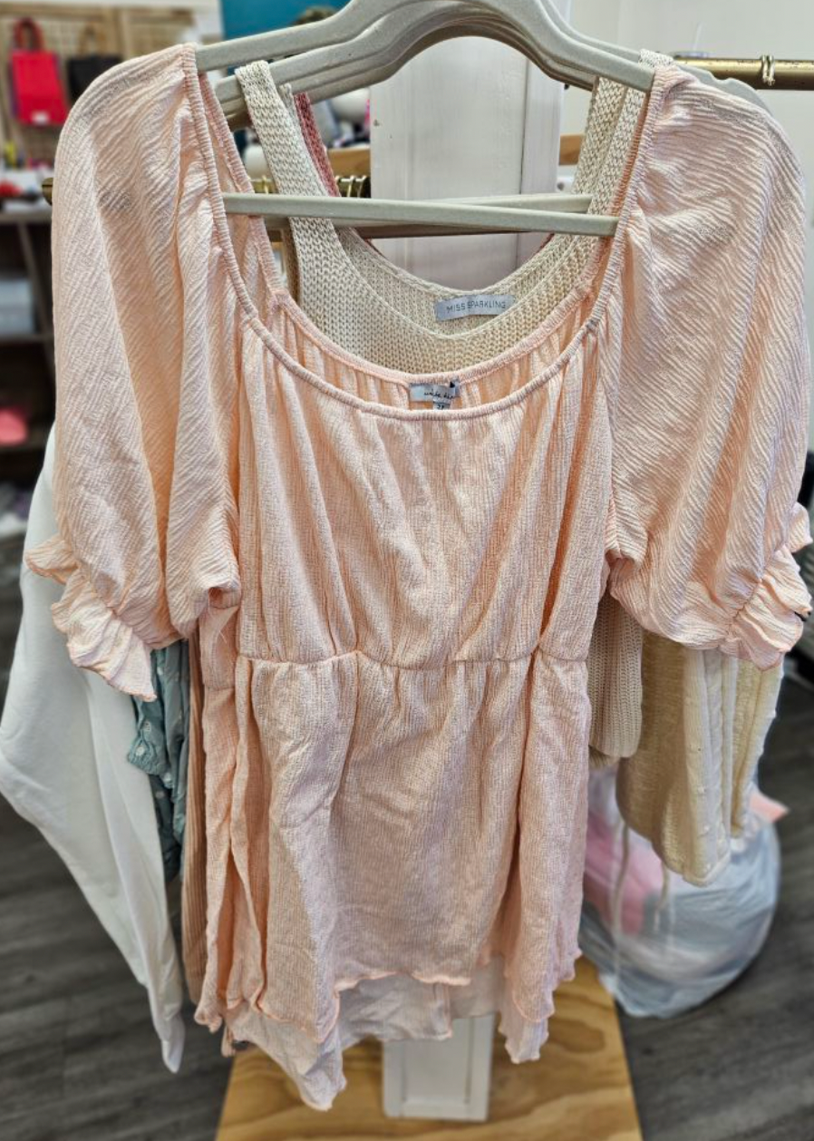 Peach Curvy Blouse