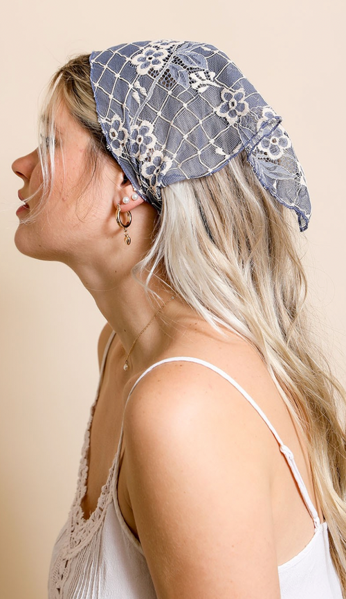 Bohemian Floral Lace Headscarf