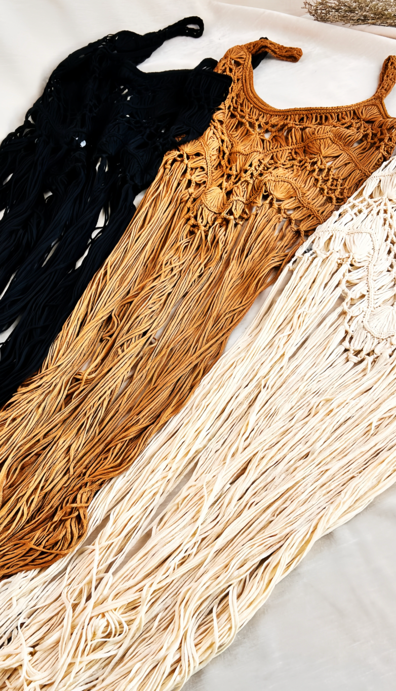 Long Lace-up Tassel Tops