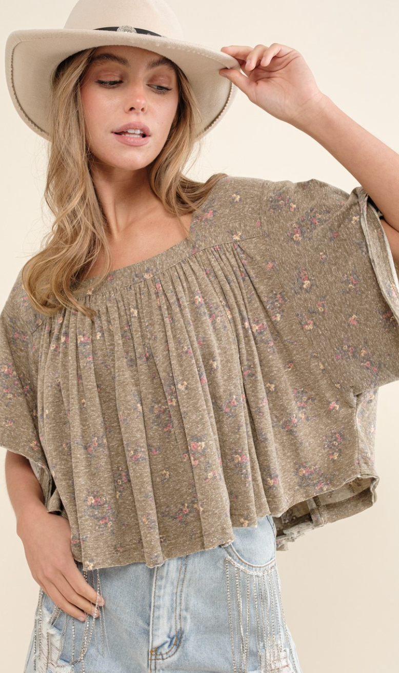 Crop Jersey Knit Top