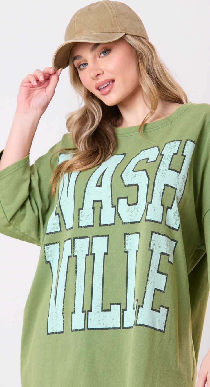 Mineral Washed Nashville Graphic Printed T