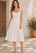 White Shoulder Tie Jumpsuit