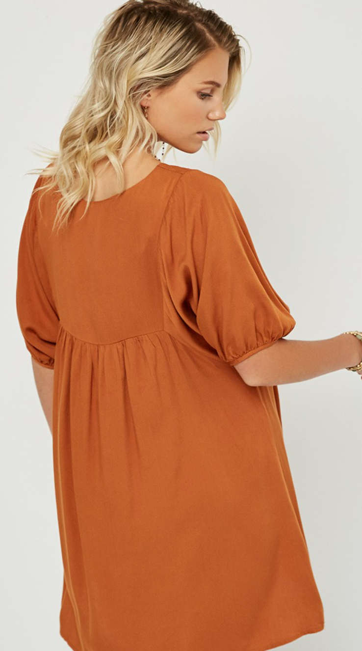 Floral Embroidered Tunic Dress