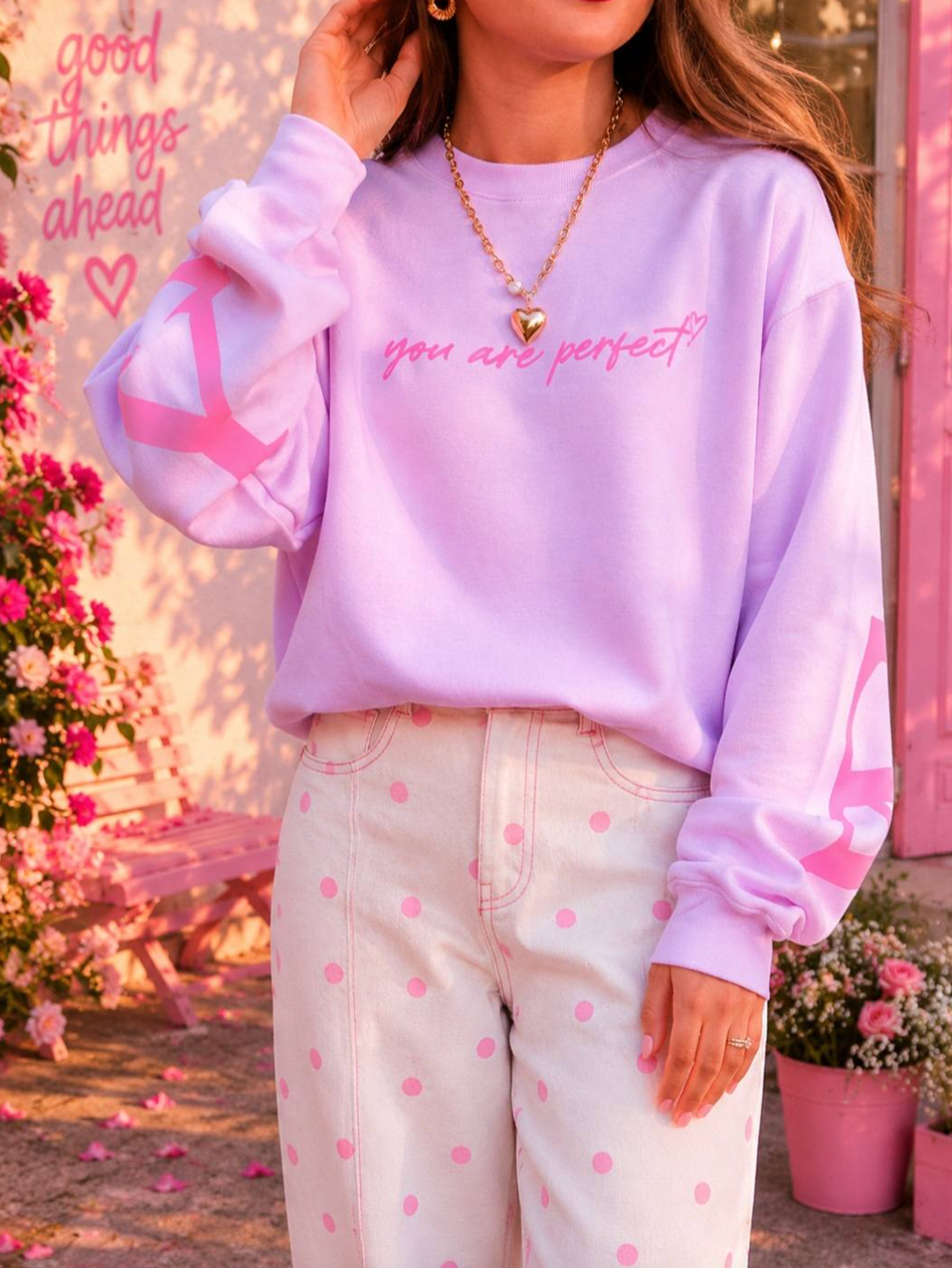 Worthy Light Pink Sweatshirt