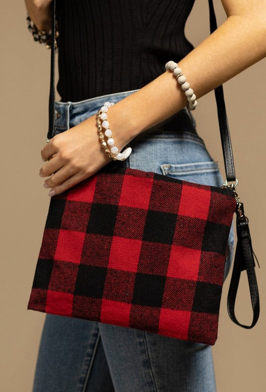 Red plaid crossbody