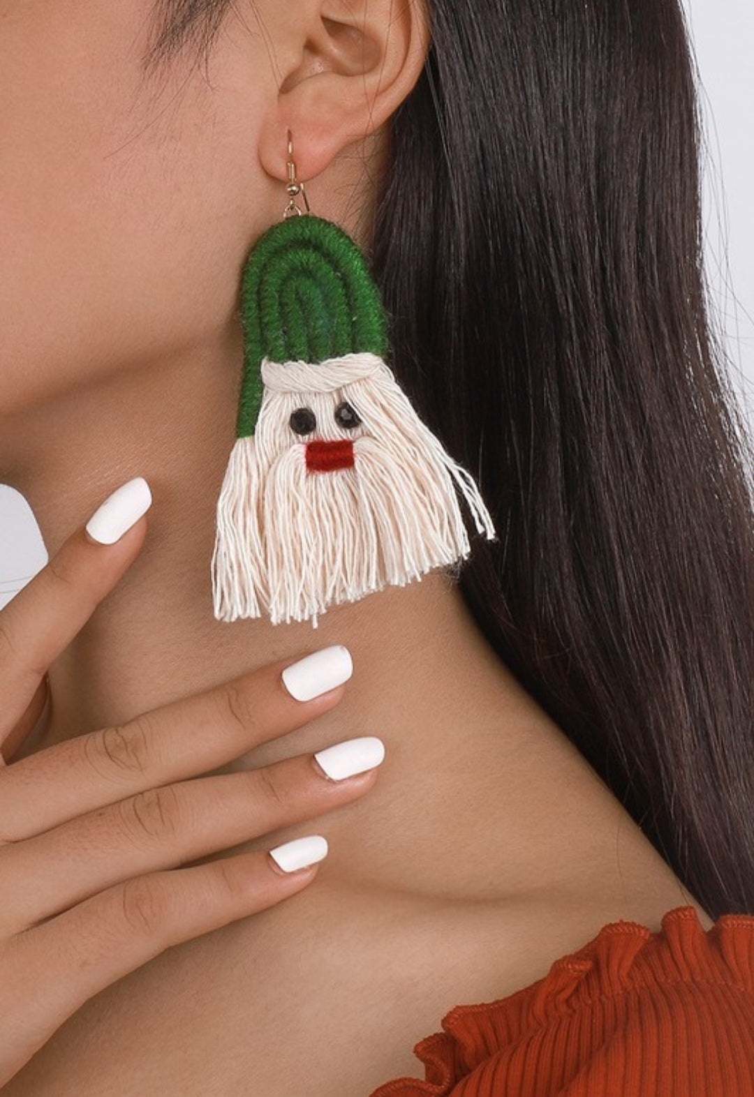 Braided Santa Clause Earrings