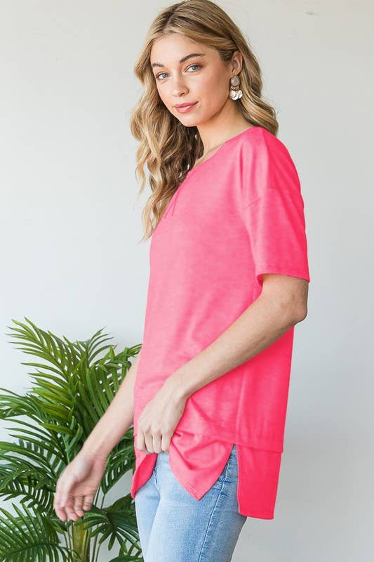 ST2411-11  SOLID TOP WITH STITCH AND SIDE SLIT