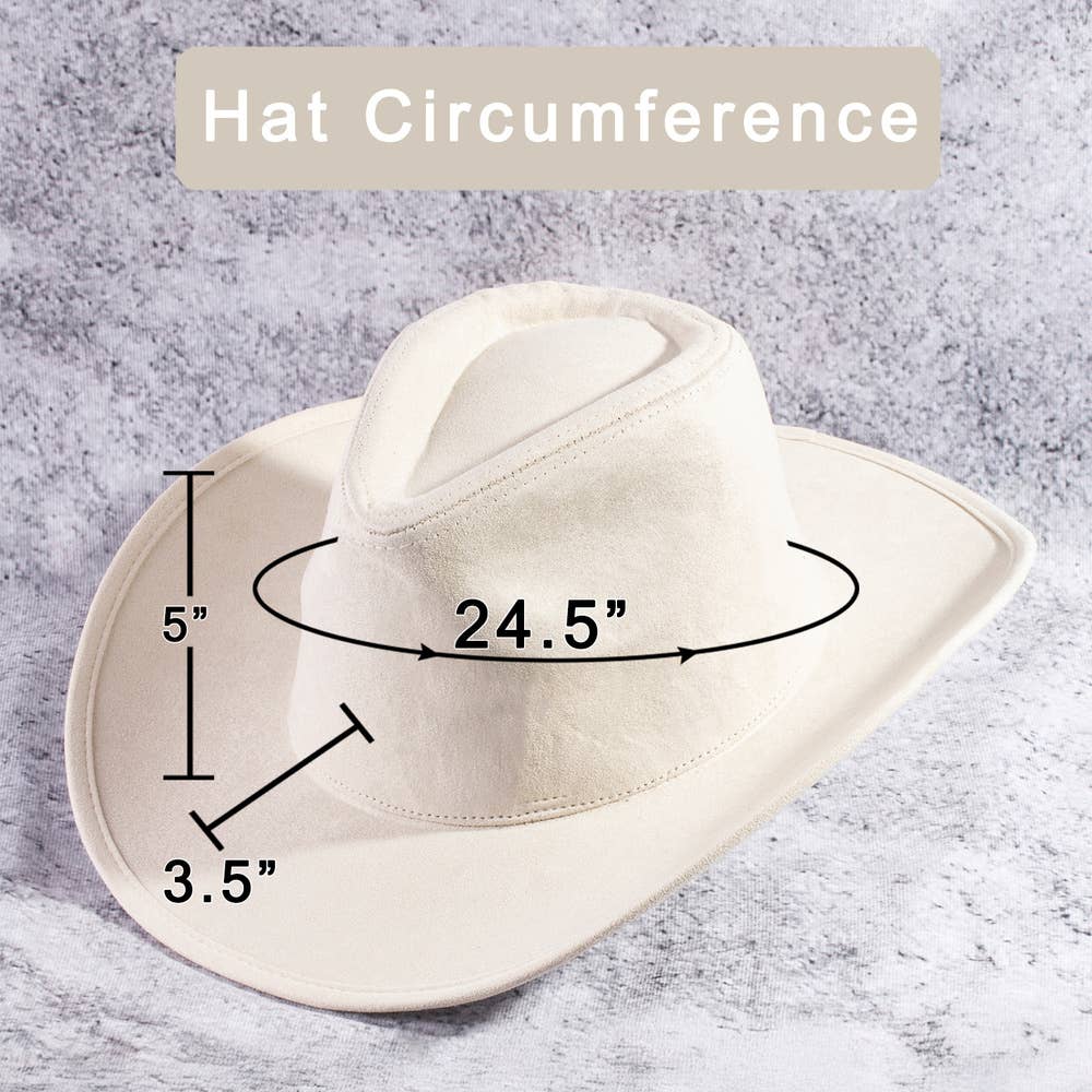 Wide Brim Suede Rhinestone Studded Western Cowboy Hat