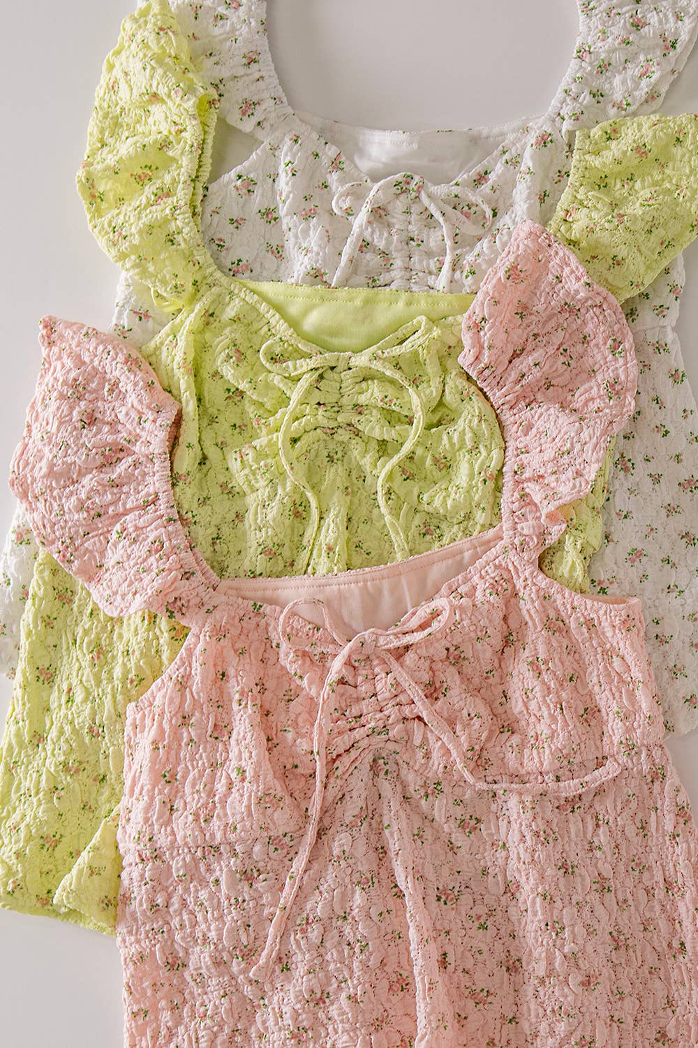 Romantic Floral Ruffle Sleeve Babydoll Top
