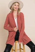 ETK-8867 Soft Solid Open Front Cardigan