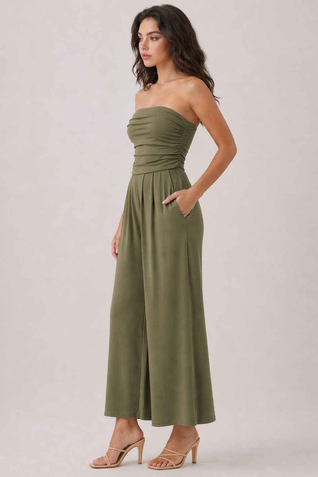 TUBE TOP PALAZZO ROMPER