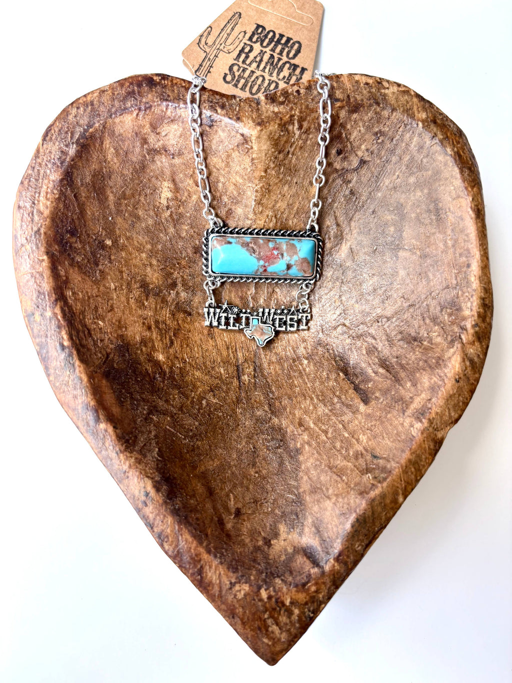 Western WILDWEST, COWGIRL Stone Drop Pendant Necklace