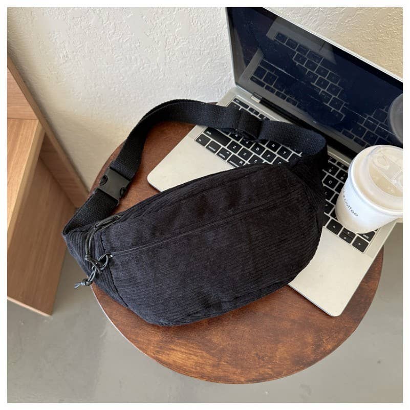 CORDUROY CROSSBODY SLING FANNY PACK BELT BUM BAG | 40P583