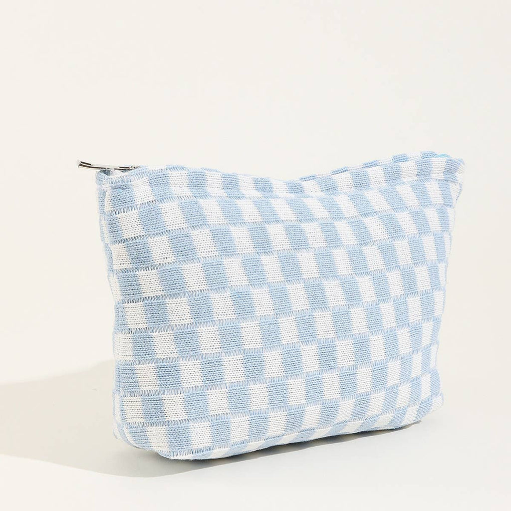 TRAVEL GINGHAM CHECKER MAKEUP COSMETIC POUCH BAG | 40P528