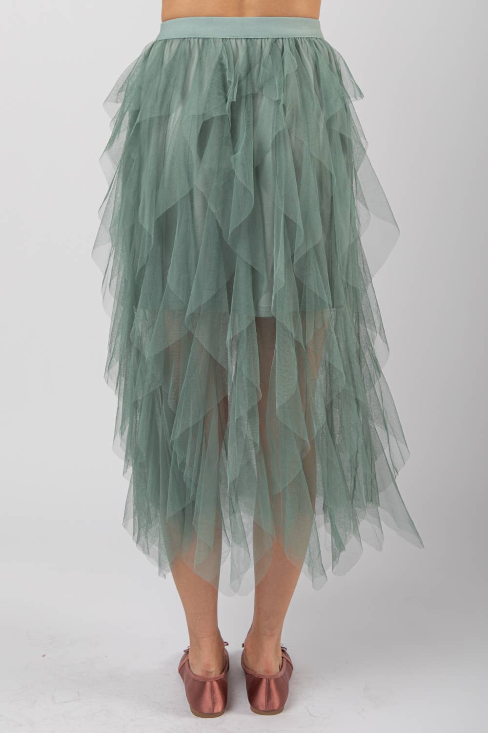 Layered Tulle Midi Skirt