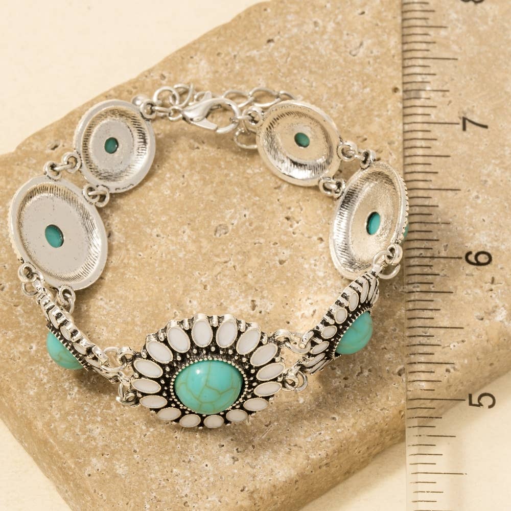Flower Concho Chain Bracelet