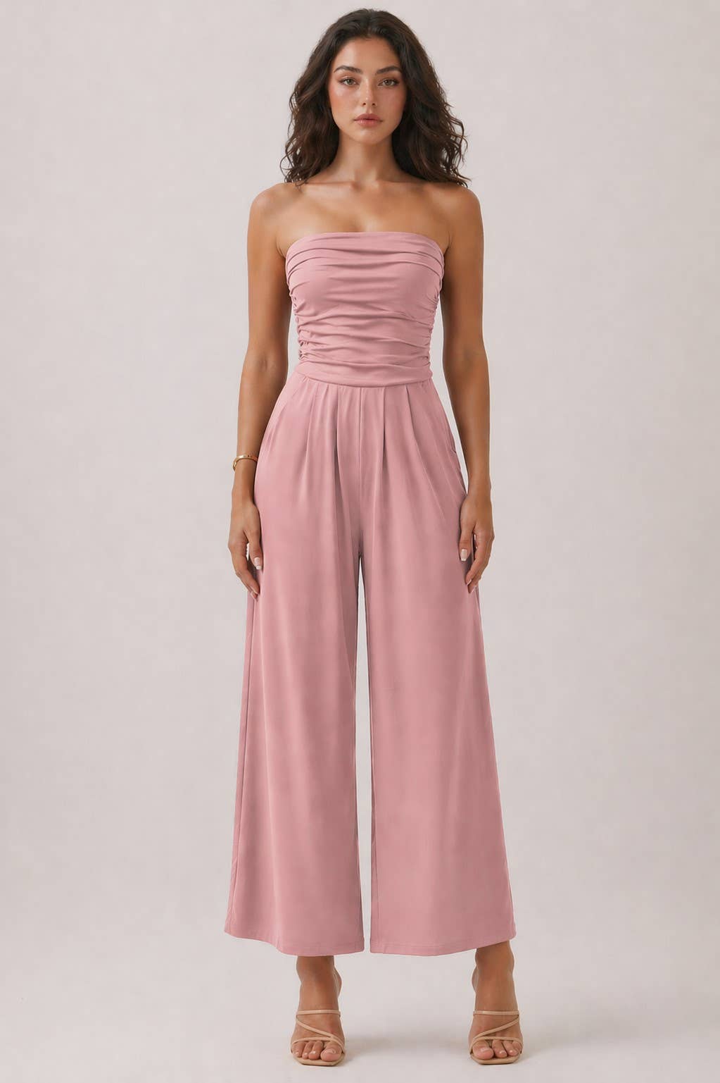 TUBE TOP PALAZZO ROMPER