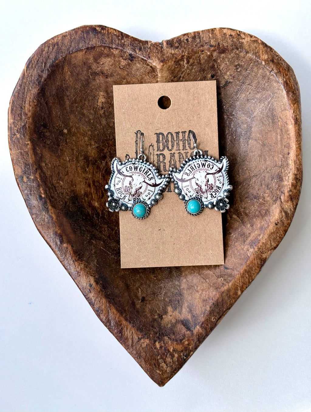 Western Style Cowgirl Pendant Dangle Earrings