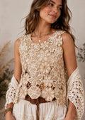 Floral Lace Crochet Sleeveless Top