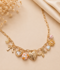 CHARM NECKLACE-HEART LOCKET BUTTERFLY