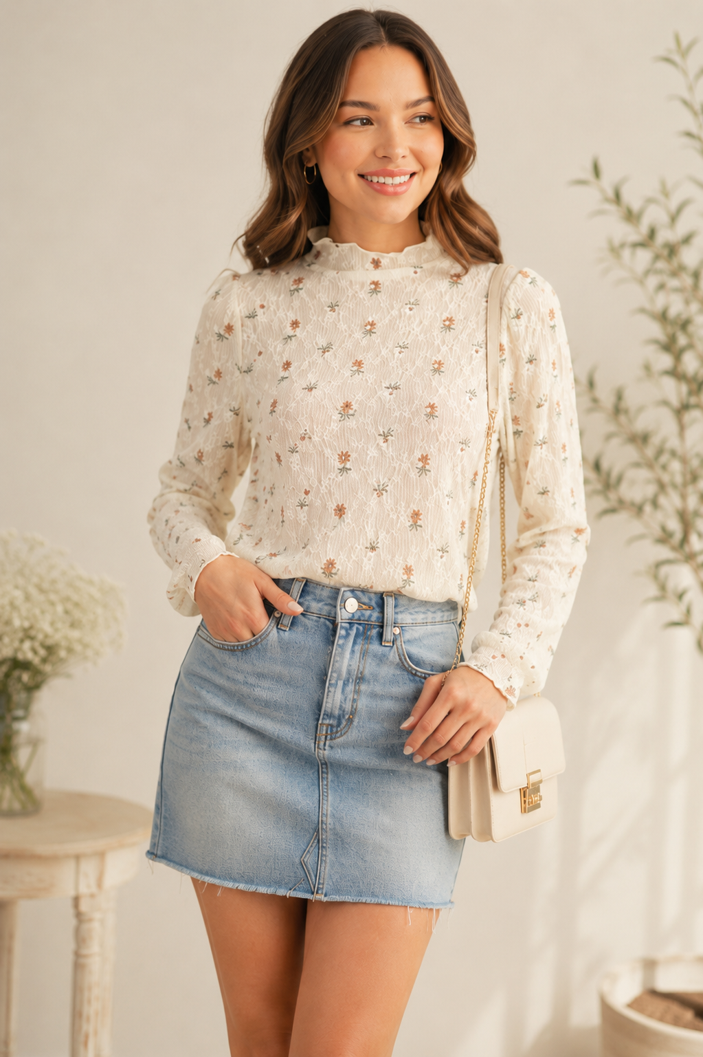 Mesh Floral Top