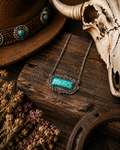 Western Rectangle Stone Pendant Necklace