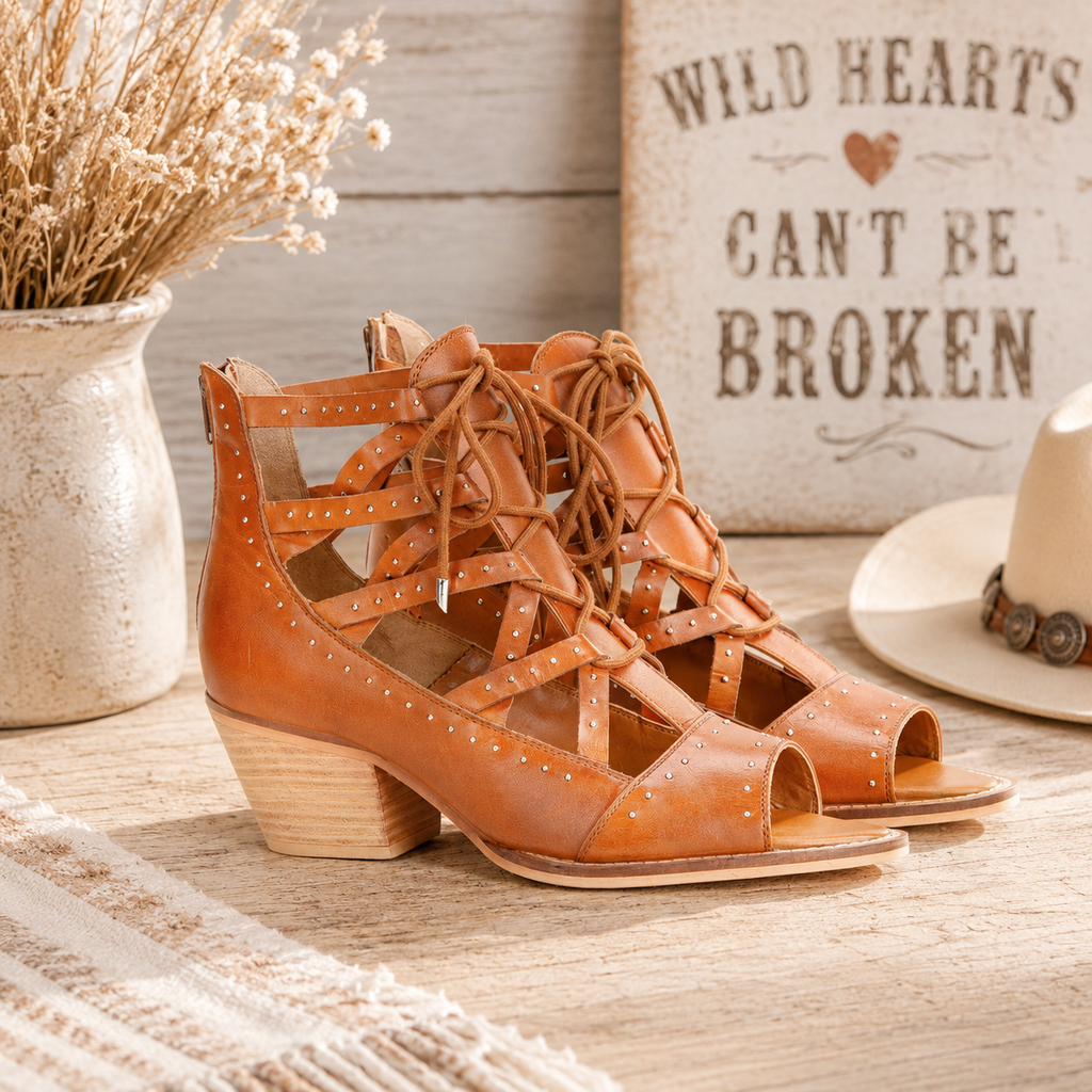 Loyal West Lace Up Booties In Calfskin