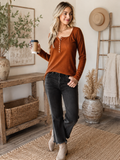 SOLID RIBBED FALL TOP