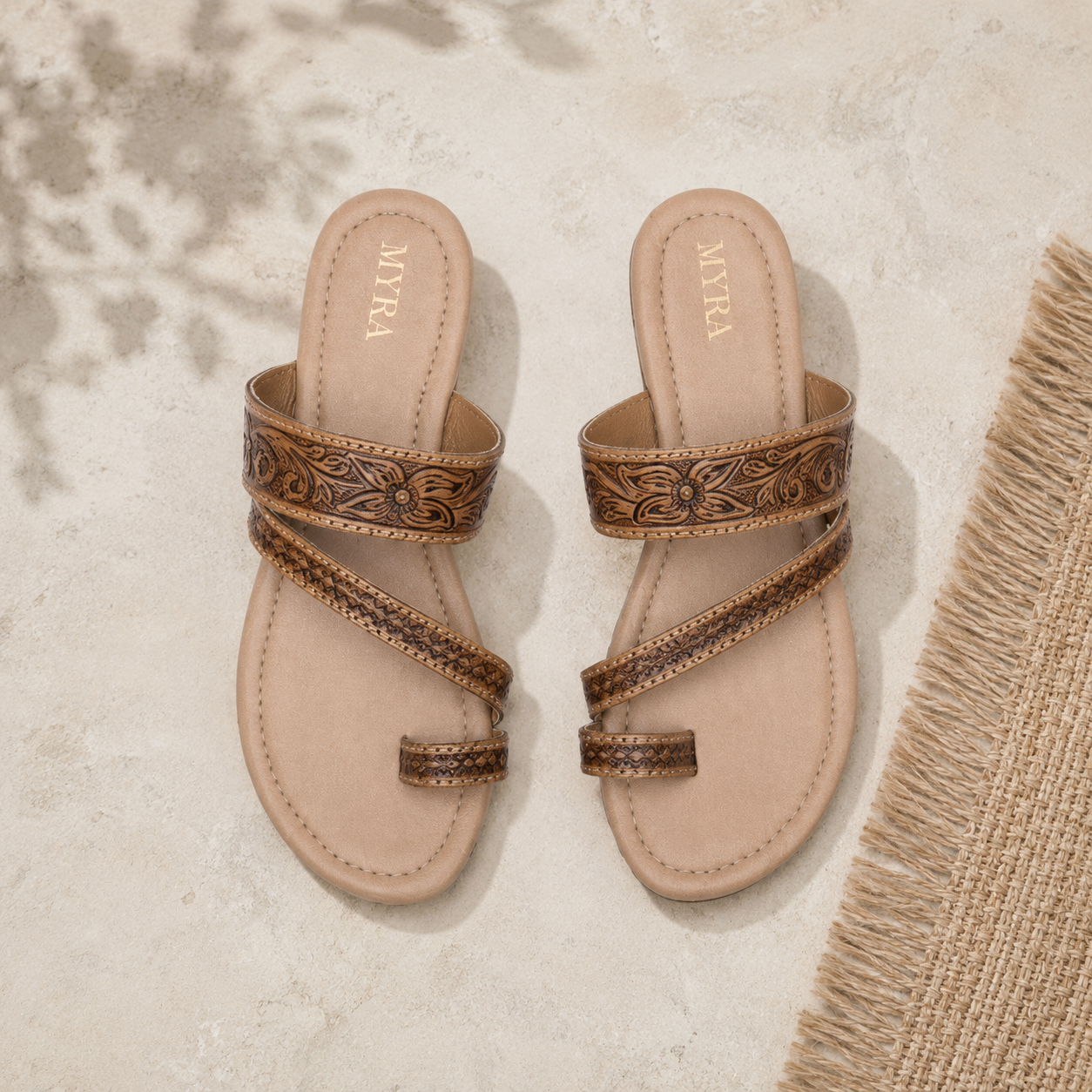 Point Ridge Hand-tooled Sandals