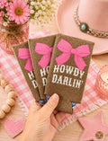 SLIM Western howdy darlin pink bow koozies 