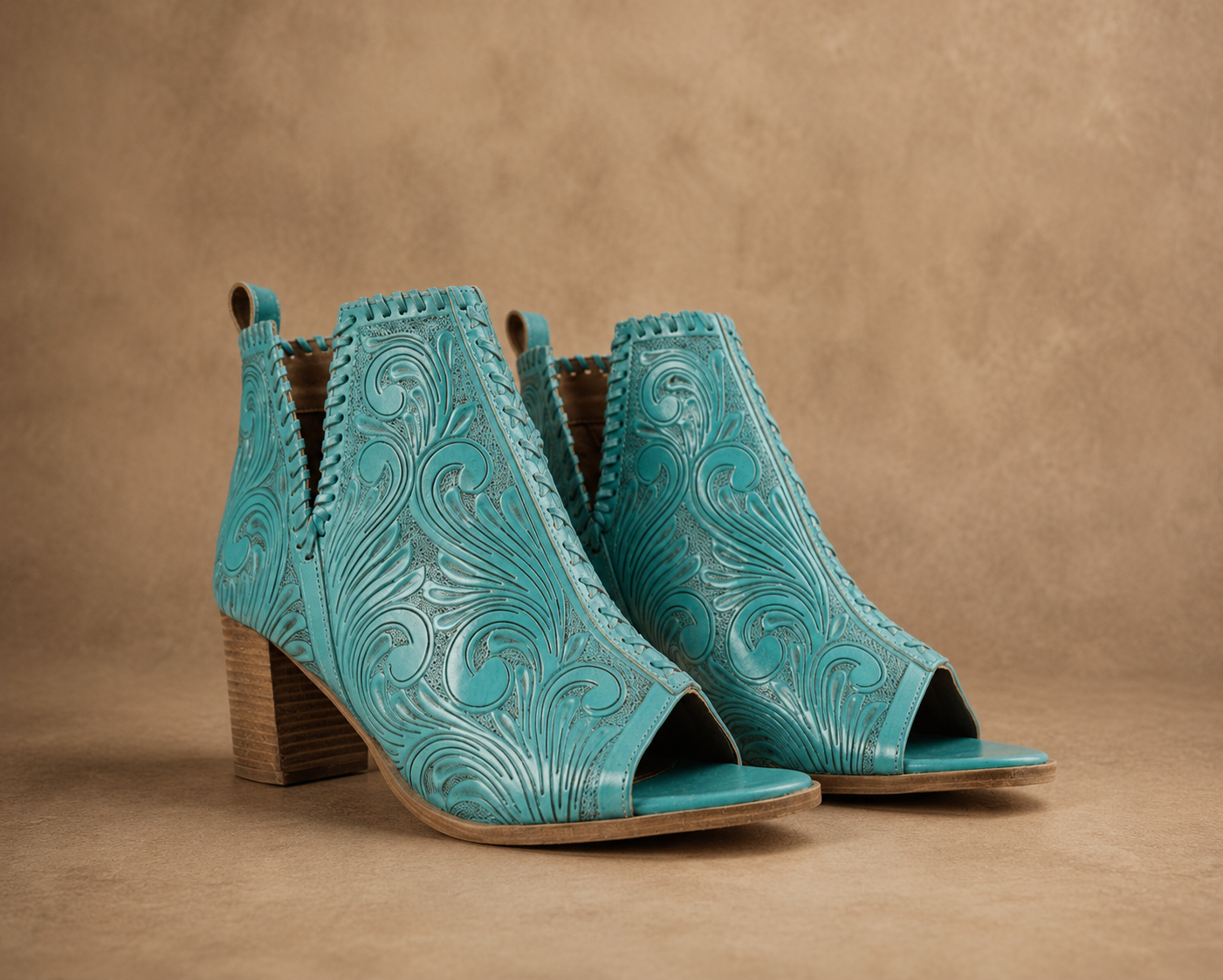 Persimmonee Heels In Turquoise