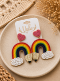Rainbow teacher earrings