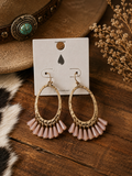Mauve & Gold dangle earrings