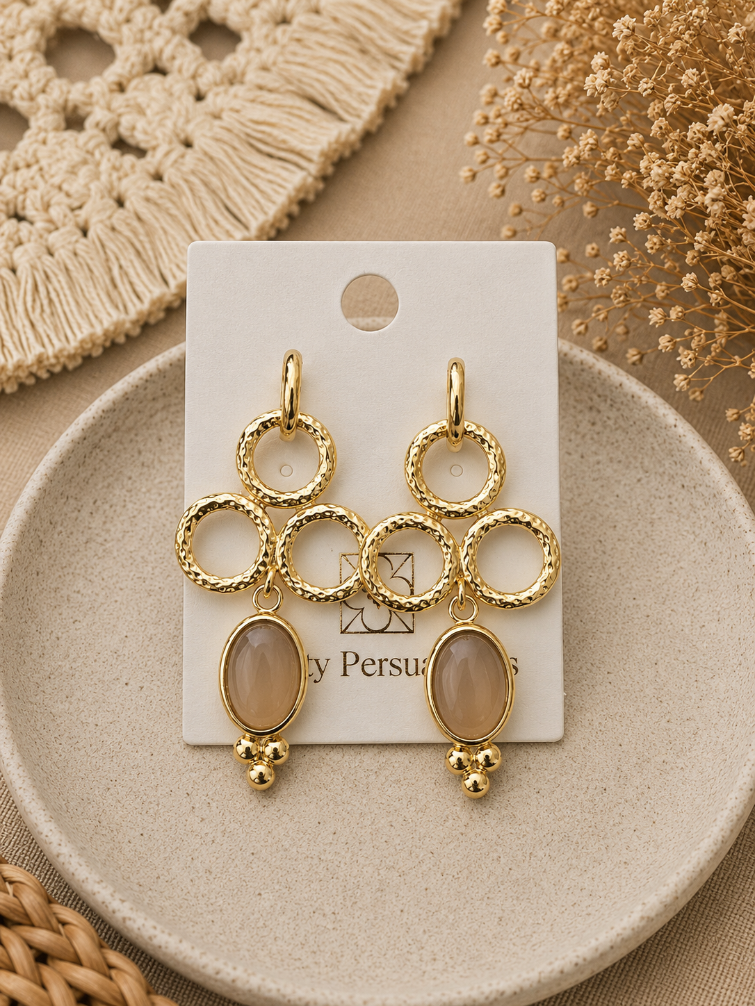 Classic tri hoop statement earring