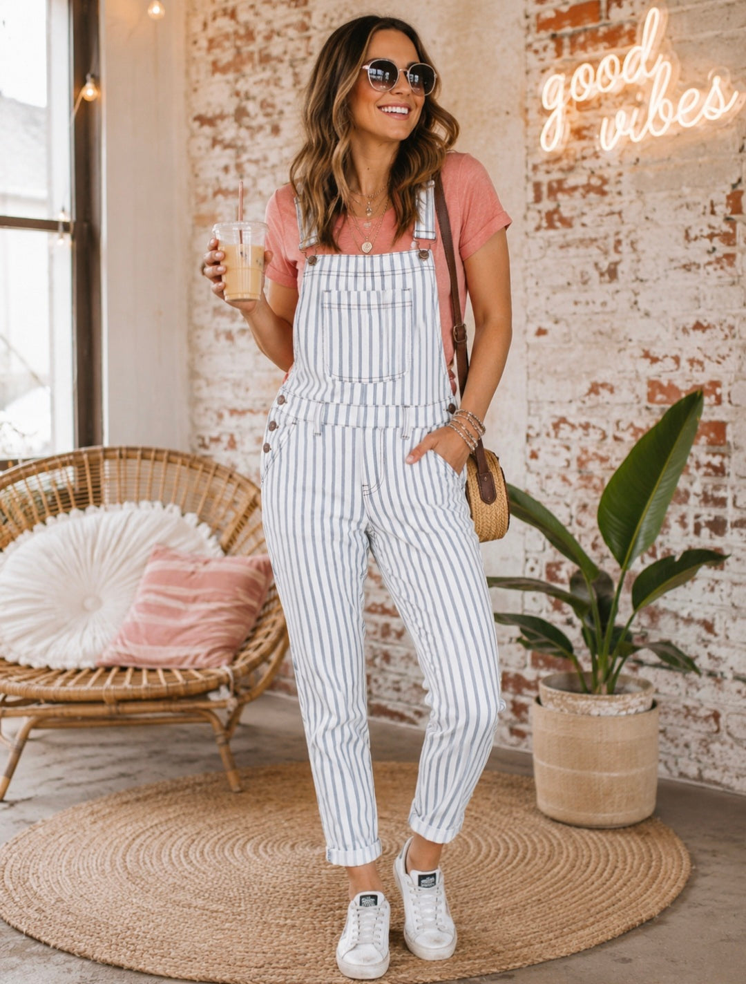 STRIPED OVERALL BOYFRIEND (XL Only)