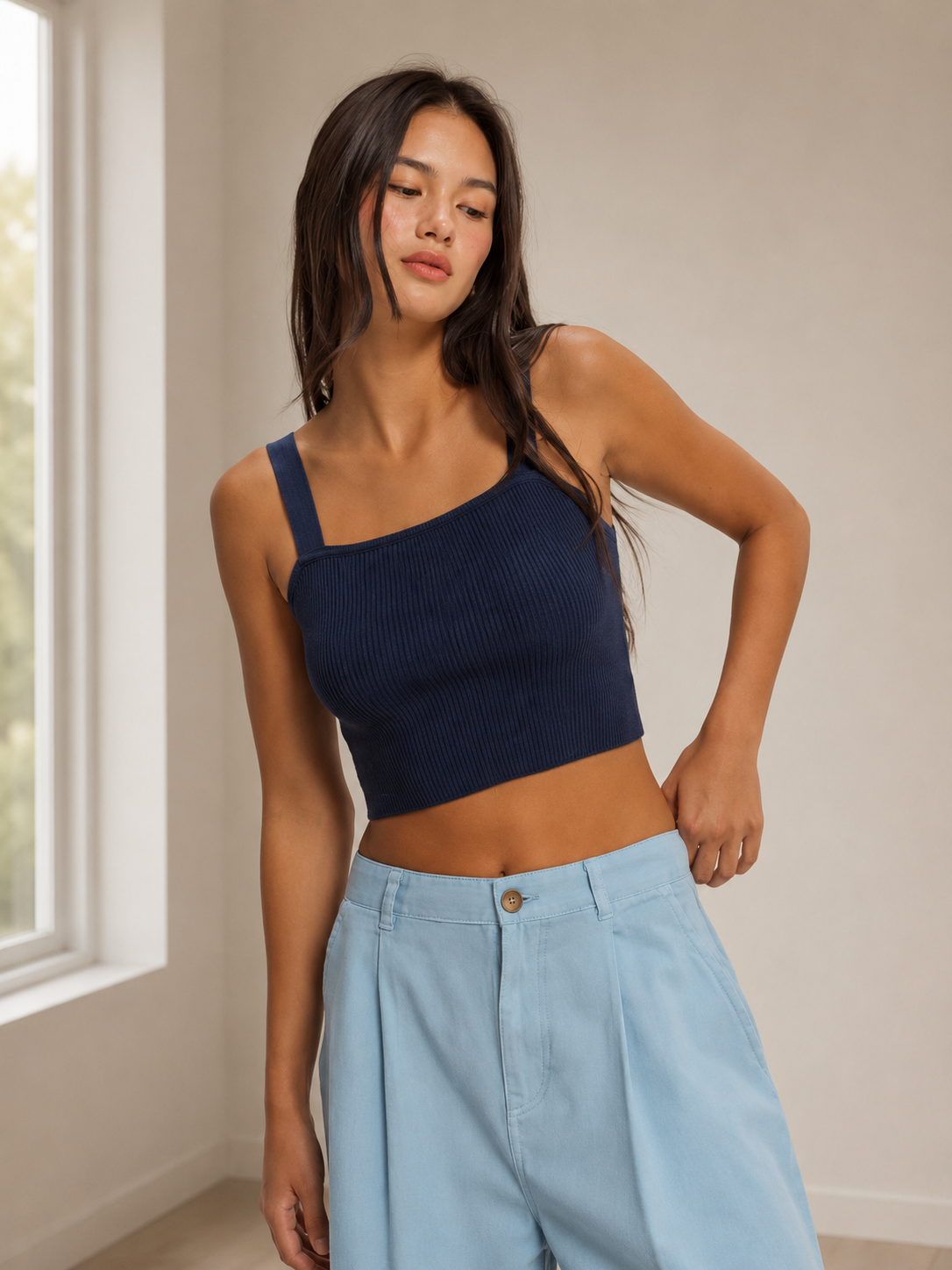 Ribbed Cropped Tank Top