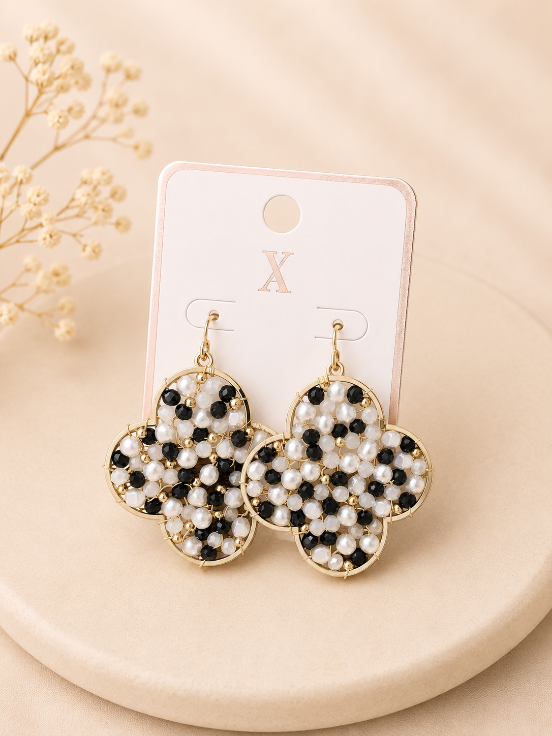Beaded Clover Earring