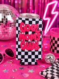 Cool moms club checkered and hot pink can koozies