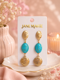 Turquoise & Gold Dangle Earrings