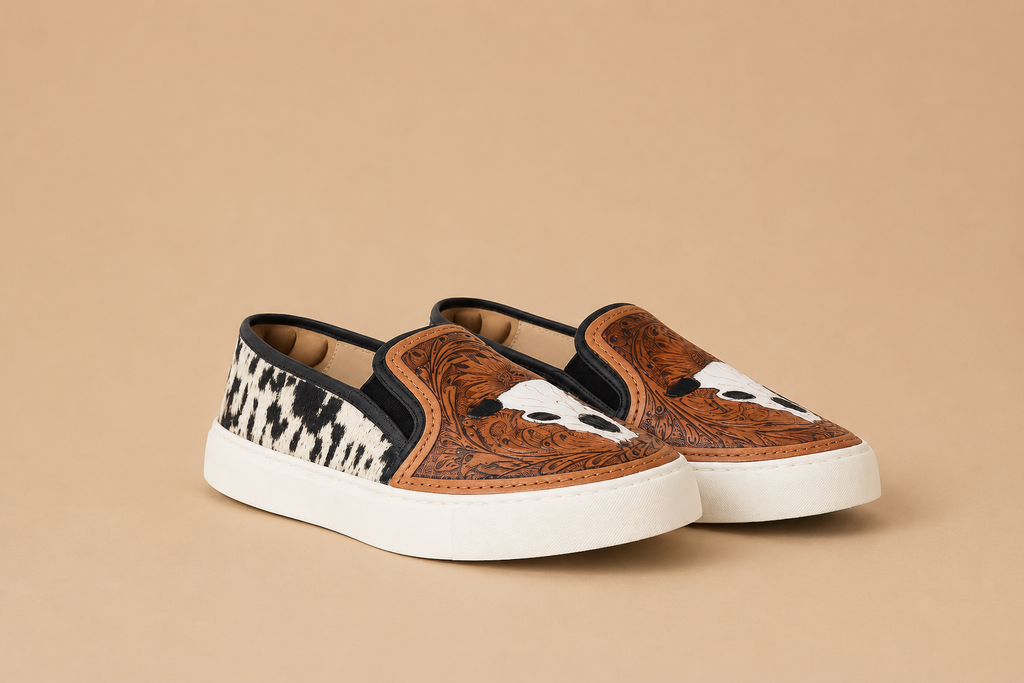 Western Hand-Tooled Sneakers