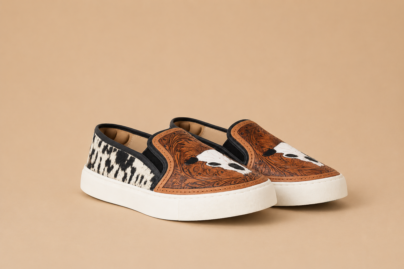 Western Hand-Tooled Sneakers