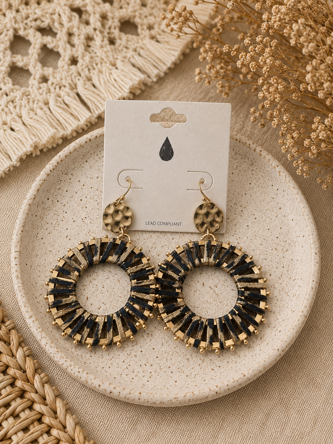 Kara black & gold hoop